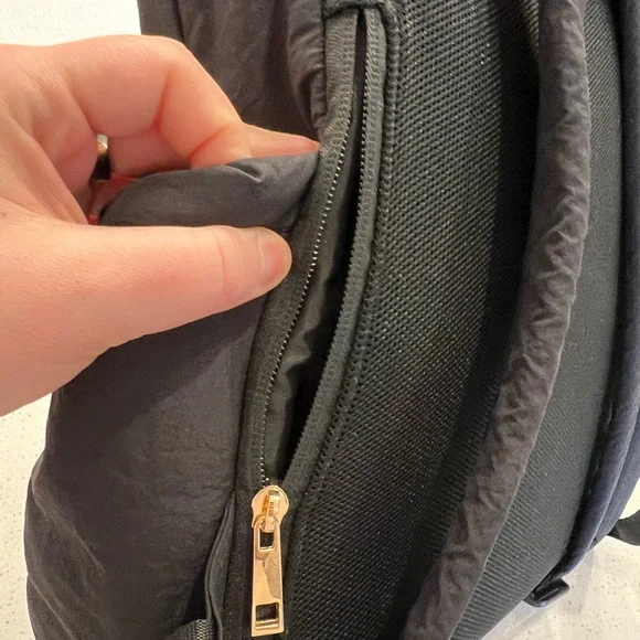 Padded Black Everyday Backpack with Front Zip Pocket - Picture 5 of 6